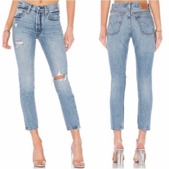 Levi’s 501 Button Your Fly Skinny Distressed Ankle Jeans - Picture 2 of 16